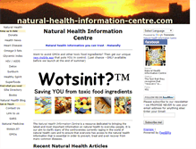 Tablet Screenshot of natural-health-information-centre.com